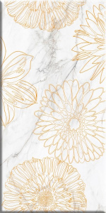 Briere Flower 2 Декор 300*600*9 белый (1*5) Березакерамика