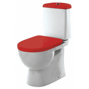 Best Color Red SL DM Унитаз-компакт 2-реж сиденье дюропласт/микролифт, арматура Geberit Sanita Luxe