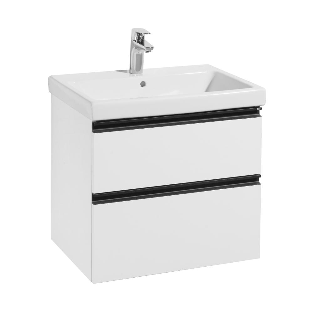 DOMI Комплект Тумба 60 2ящ,бел.глян+VICTORIA-N раков.60 Roca