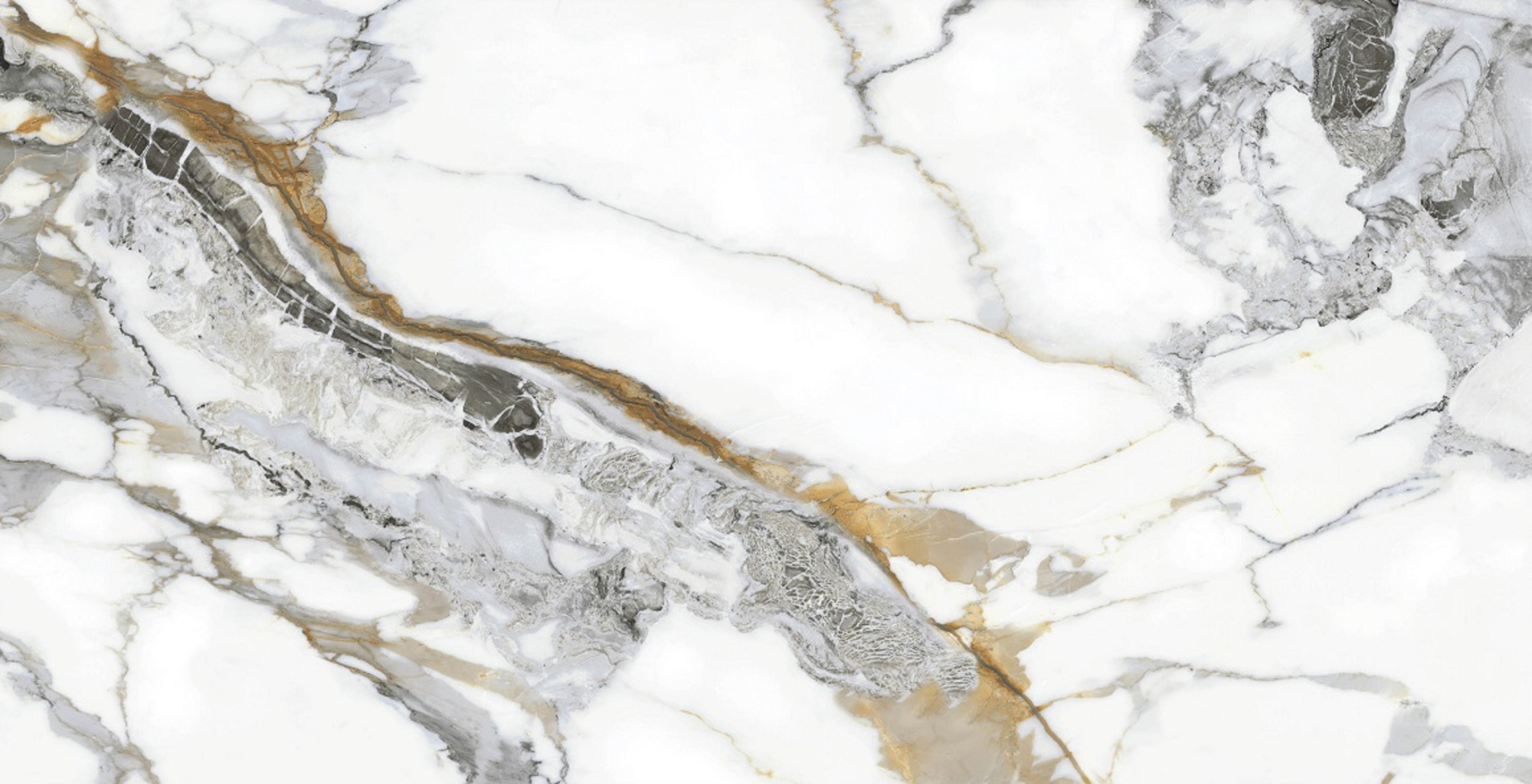 Керамогранит 1200*600 полир.мрамор бело-кор-сер.с зол.прож.(0,72*2 )Ки