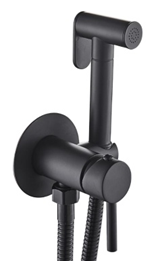 Смеситель скрытого монтажа Esko SMH06 Black с гигиеническим душем, однорычажный схема на фото в интернет-магазине Пиастрелла