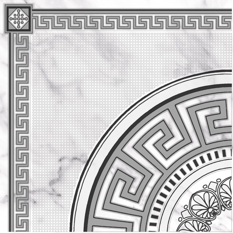 Олимпия 2 Декор напольный 400*400 серебро (1*8)  VINCHI