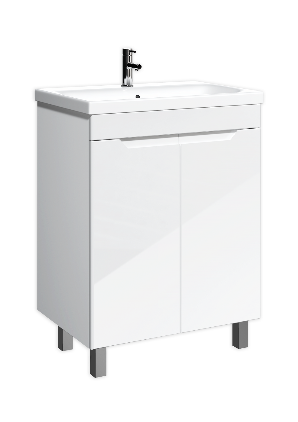 Optima 65 Тумба под умывальник &quot;Milen 65&quot; без ящика глянец Домино