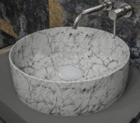 Teramo Раковина для ванной круглая накладная D41 белый мрамор VT89105H Vinchi