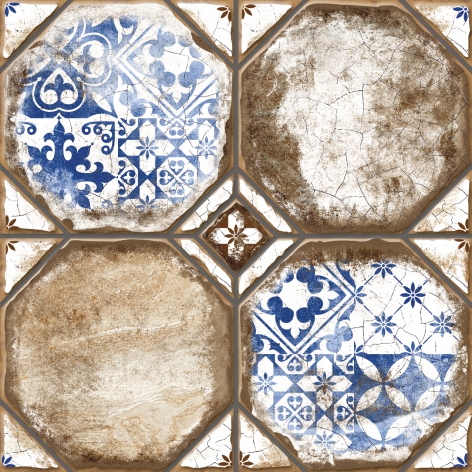 Брюгге 3Д тип 1 Керамогранит Грес Рустик 400*400 (0,16*11=1,76*48)Кера