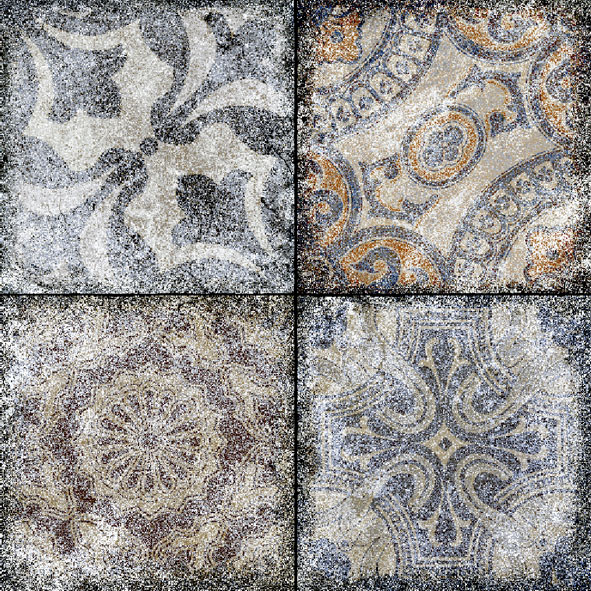 Тинторетто 1 тип 2 Керамогранит 500*500 серый (0,25*5=1,25*30) Керамин