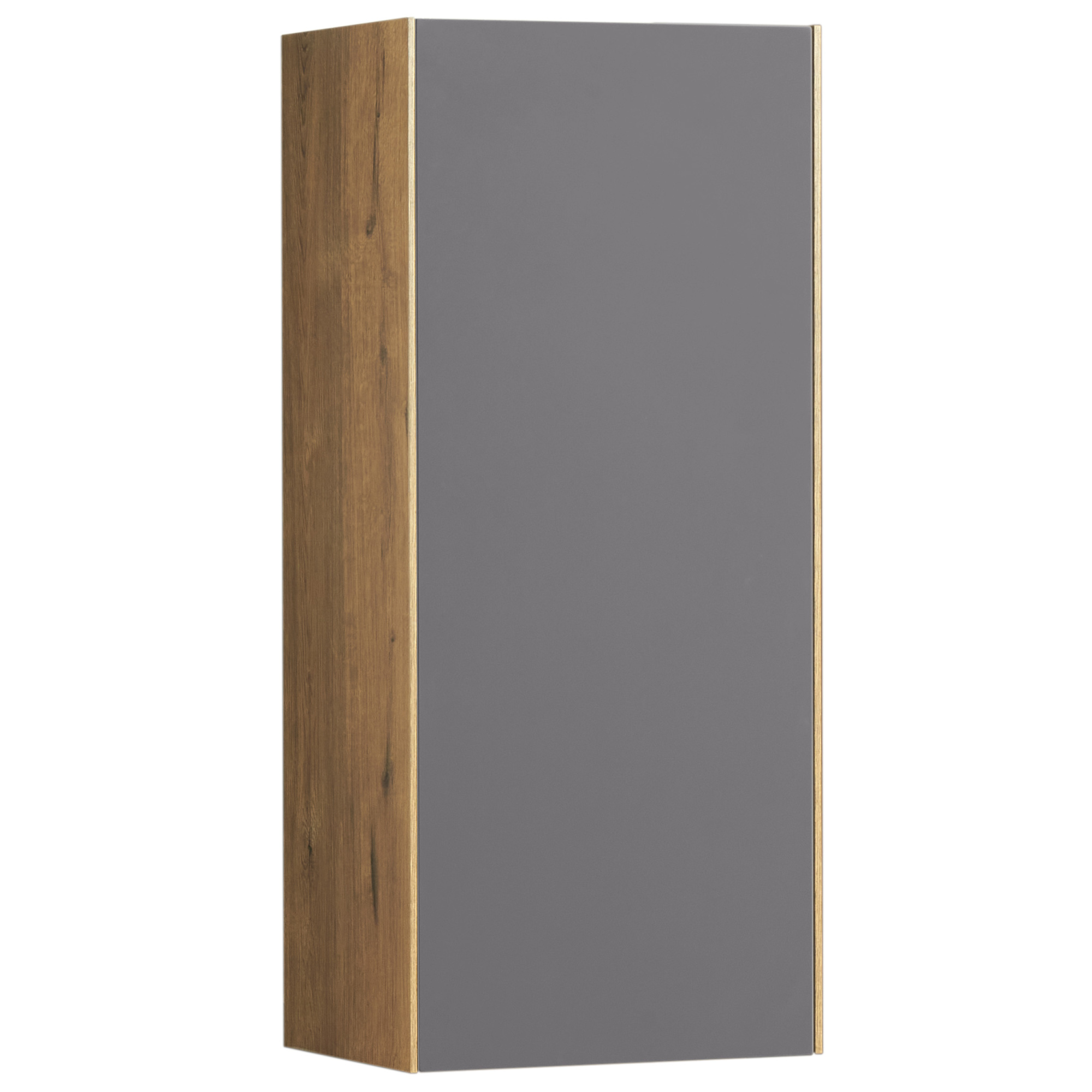 Сохо Шкаф навесной Дуб Веллингтон/Графит софт Акватон