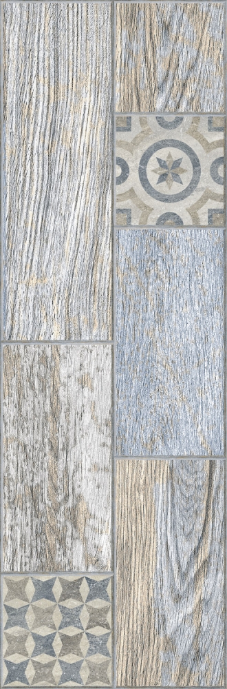 Индиго Керамогранит 199*603 декорированный голубой (0,12*7*64) Ласселс