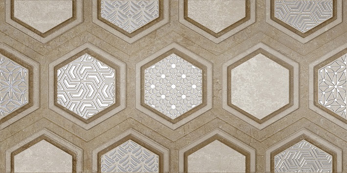 Рона Декор 250*500 бежевый (1*8) ВКЗ