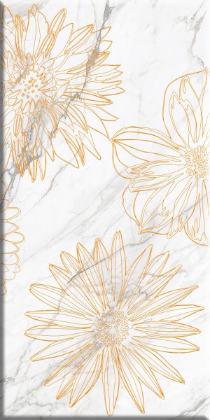 Керамическая плитка комнаты Briere Flower 1 белый 300x600 