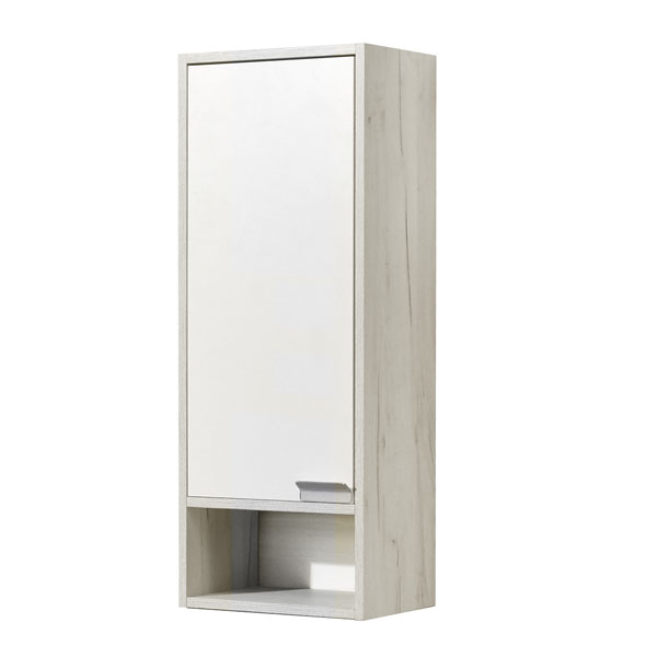 Флай Шкаф 1-ств. Белый/Дуб КРАФТ левый