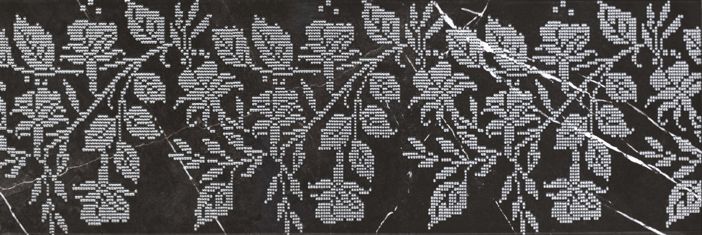 Geneva black decor 01 ПО 250*750 (1 сорт) Gracia Ceramica