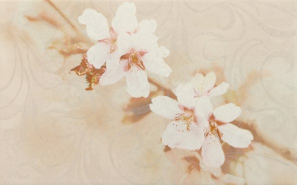 Сакура коричнев Декор 01 250*400 (1*13) 1сорт Шахтинская плитка