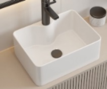 Lukka Раковина Mini 41, накладная с полочкой под смеситель, белая VT40115H Vinchi