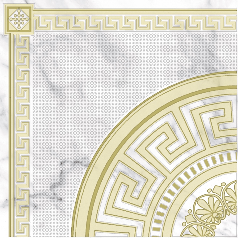 Олимпия 4 Декор напольный 400*400 золото (1*8)  VINCHI