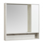 Флай 100 Шкаф-зеркало белый/дуб крафт 1A237802FAX10 Акватон