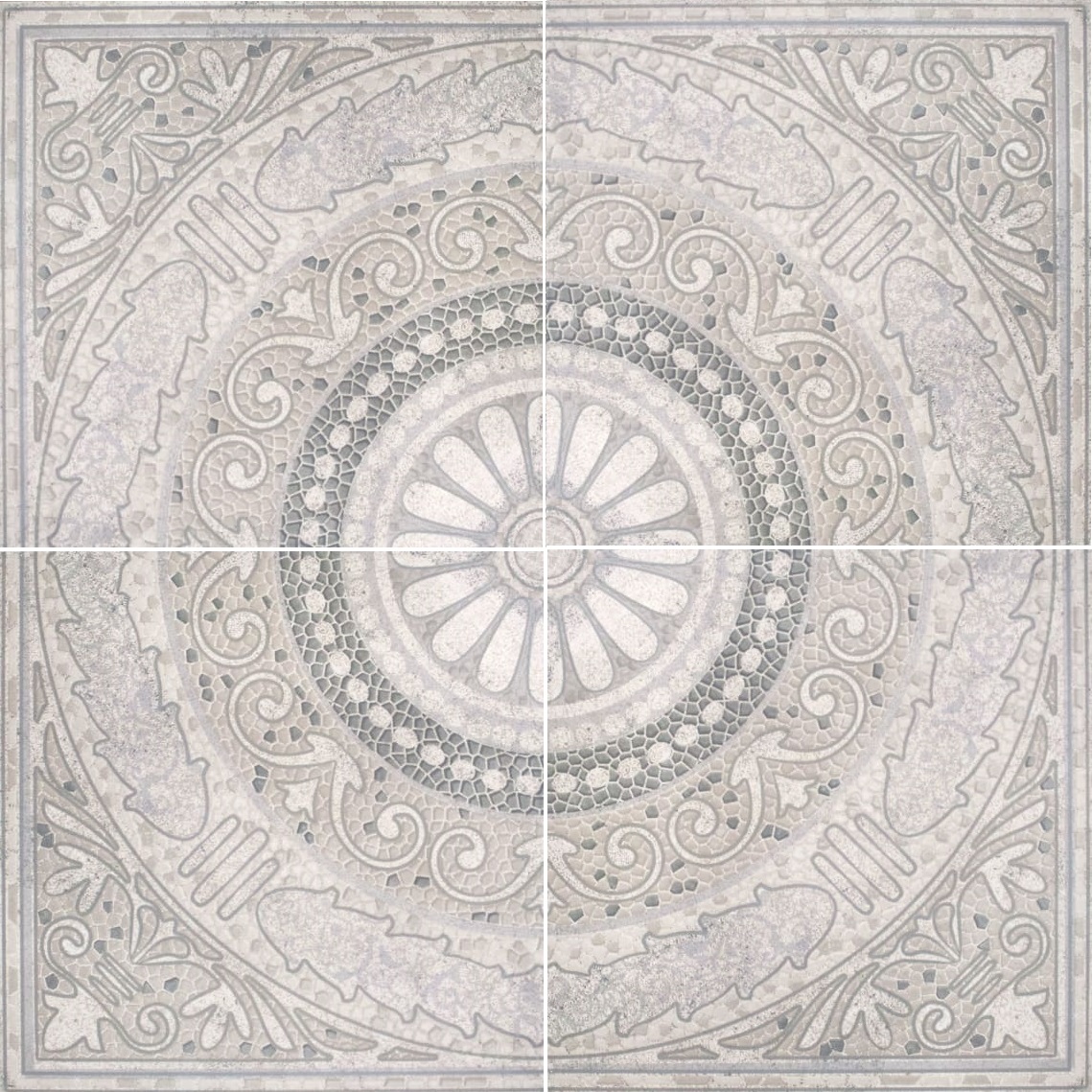 Тенерифе панно Керамогранит 900*900 серебряный 8мм (1*1) Ласселсбергер