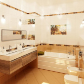 Керамическая плитка для ванной комнаты Гамма Карибы бежевая Vinchi