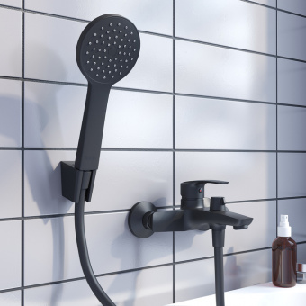 Смеситель для ванны Iddis Ray RayBL02i02 черный, однорычажный схема на фото в интернет-магазине Пиастрелла