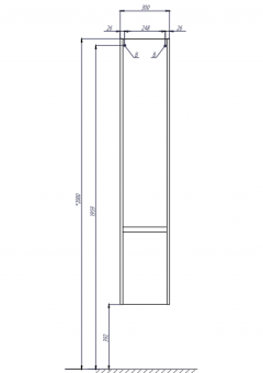 Стоун шкаф-колонна белый, правый 1A228403SX01R Акватон фото в интернет-магазине Пиастрелла