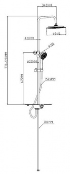 Душевая стойка Esko ST 1010shelf Shower Tower схема на фото в интернет-магазине Пиастрелла