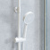 Душевая система Iddis Shelfy Push Control с верхним душем и полкой белая матовая SHEWTBTi06 схема на фото в интернет-магазине Пиастрелла