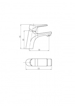 Смеситель для умывальника Esko Eiger без донного клапана EG 26, однорычажный схема на фото в интернет-магазине Пиастрелла