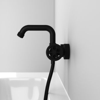 Смеситель для ванны Iddis Grange GRABLR2i02WA черный, однорычажный схема на фото в интернет-магазине Пиастрелла