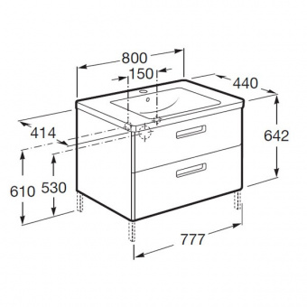 Zru9302732 тумба gap original 800 мм д умывальника бел