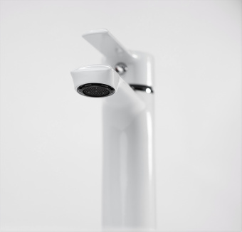 Смеситель для умывальника Esko Sorrento White без донного клапана SR 26W, однорычажный схема на фото в интернет-магазине Пиастрелла