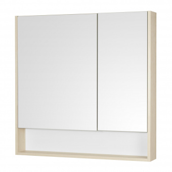 Сканди 90 Шкаф-зеркало белый/дуб верона 1A252302SDB20 Акватон фото в интернет-магазине Пиастрелла