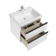 Domi 60 Тумба подвесная белый глянец 2 ящика с раковиной Victoria-N Roca фото в интернет-магазине Пиастрелла