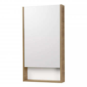 Сканди 45 Шкаф-зеркало белый/дуб рустикальный 1A252002SDZ90 Акватон фото в интернет-магазине Пиастрелла