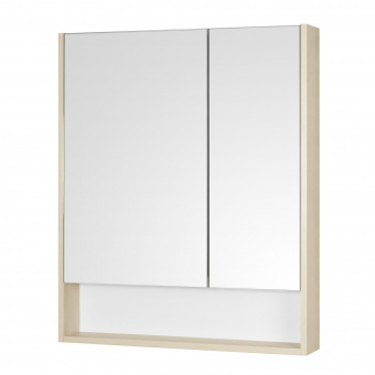 Сканди 70 Шкаф-зеркало белый/дуб верона 1A252202SDB20 Акватон фото в интернет-магазине Пиастрелла