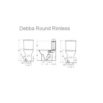 Чаша унитаза Roca Debba Round Rimless с горизонтальным выпуском 560х355х400 734299P00Y фото в интернет-магазине Пиастрелла