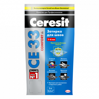 Затирка Ceresit CE 33 01 белая 5кг фото в интернет-магазине Пиастрелла