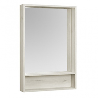 Флай 60 Шкаф-зеркало белый/дуб крафт 1A237602FA860 Акватон фото в интернет-магазине Пиастрелла