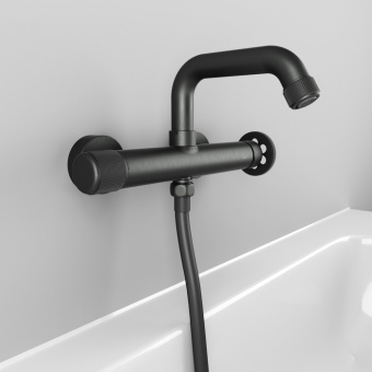 Смеситель для ванны Iddis Grange GRAGMR2i02 графит, однорычажный схема на фото в интернет-магазине Пиастрелла