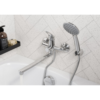 Баус смеситель д/ванны-душ дл/изл,акс,хр схема на фото в интернет-магазине Пиастрелла