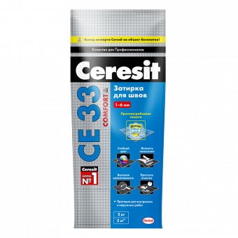 Затирка Ceresit CE 33 04 серебристо-серая 2кг фото в интернет-магазине Пиастрелла