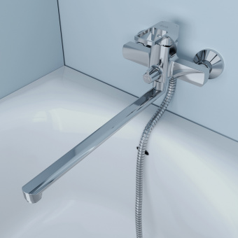 Смеситель для ванны Iddis Bild BILSB00i10WA, однорычажный схема на фото в интернет-магазине Пиастрелла