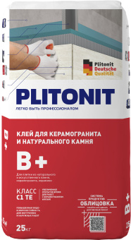 Клей Плитонит В+ для плитки и керамогранита 25 кг фото в интернет-магазине Пиастрелла