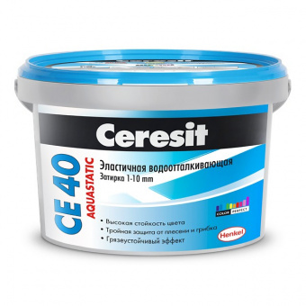 Затирка Ceresit CE 40 85 серо-голубая 2 кг (ведро) фото в интернет-магазине Пиастрелла